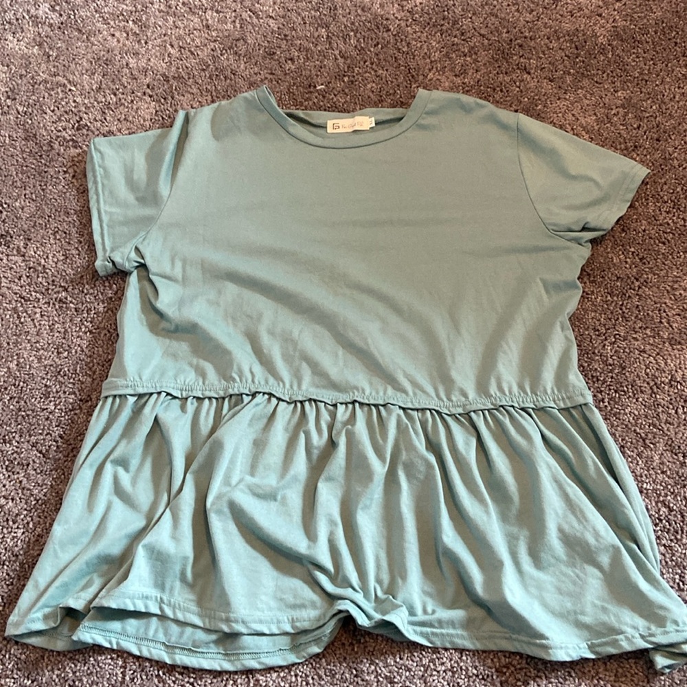 Teal peplum top